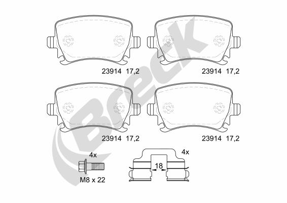 Set placute frana,frana disc 23914 00 704 00 BRECK